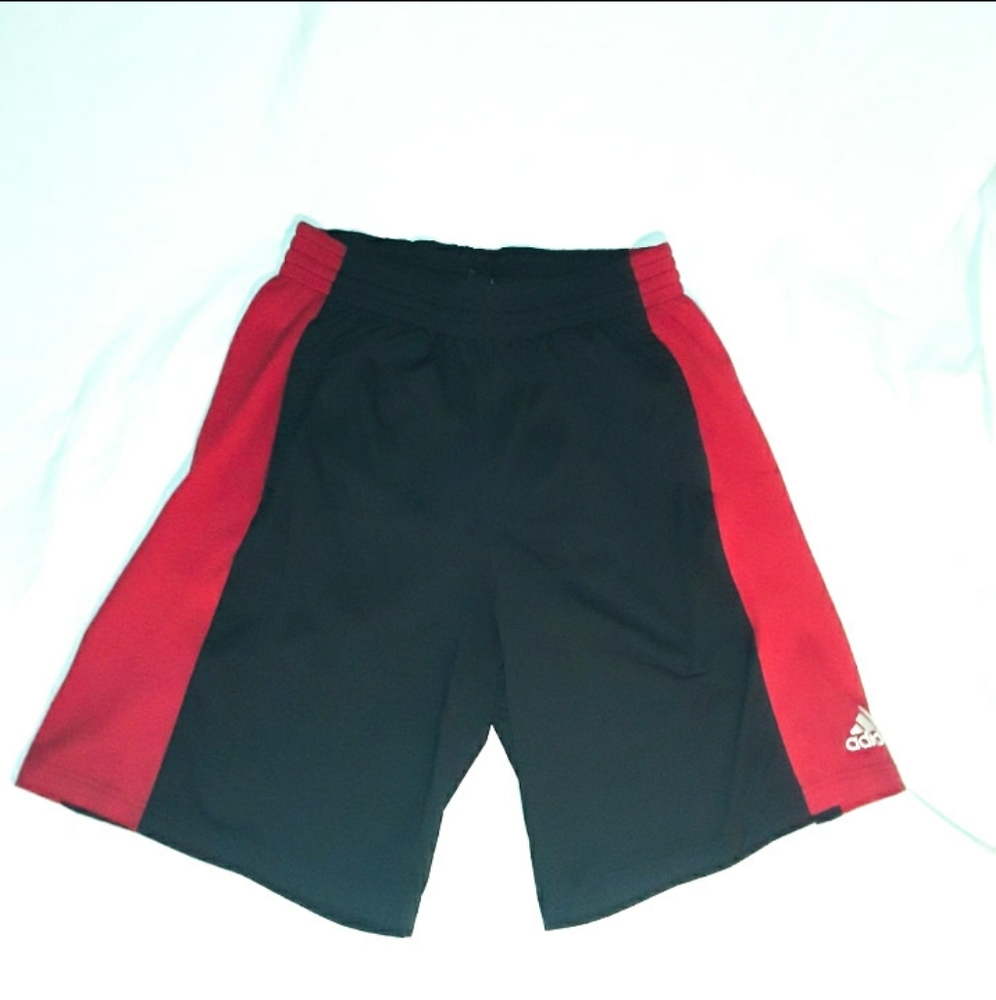 Adidas mens black and red basketball shorts